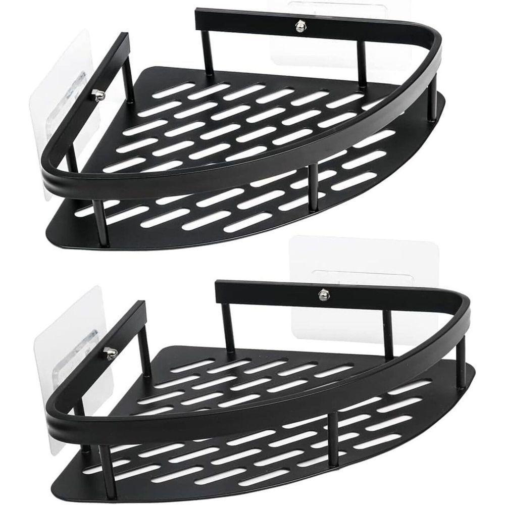 Kit 2 Prateleira L Metal Canto Organizador Multiuso Banheiro Box Sem Furar Parede - 5