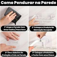 Kit 2 Prateleira L Metal Canto Organizador Multiuso Banheiro Box Sem Furar Parede - 2