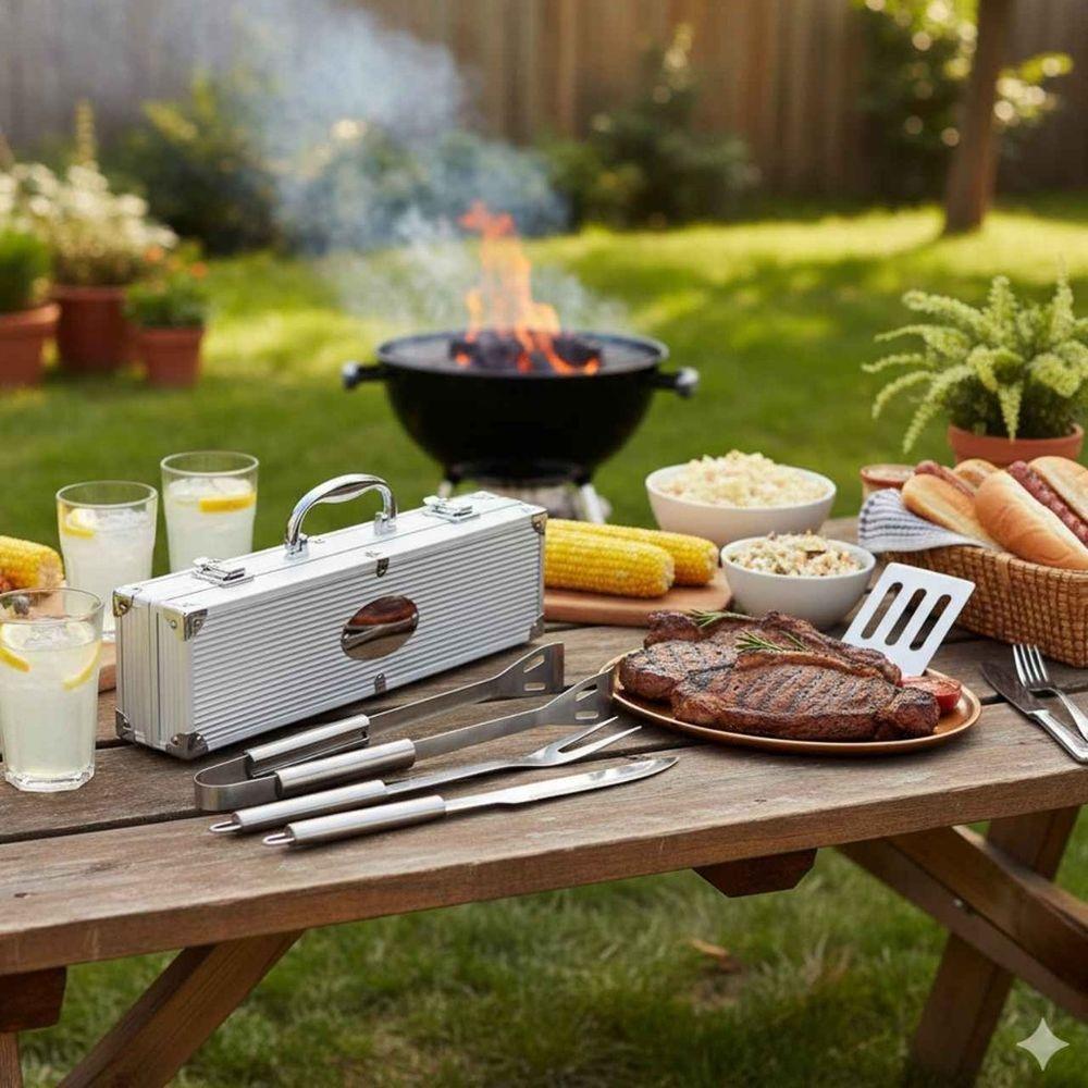 Kit Para Churrasco 4 Peças Com Maleta Profissional - 2