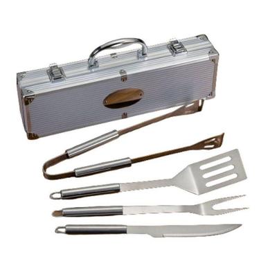 Kit Para Churrasco 4 Peças Com Maleta Profissional
