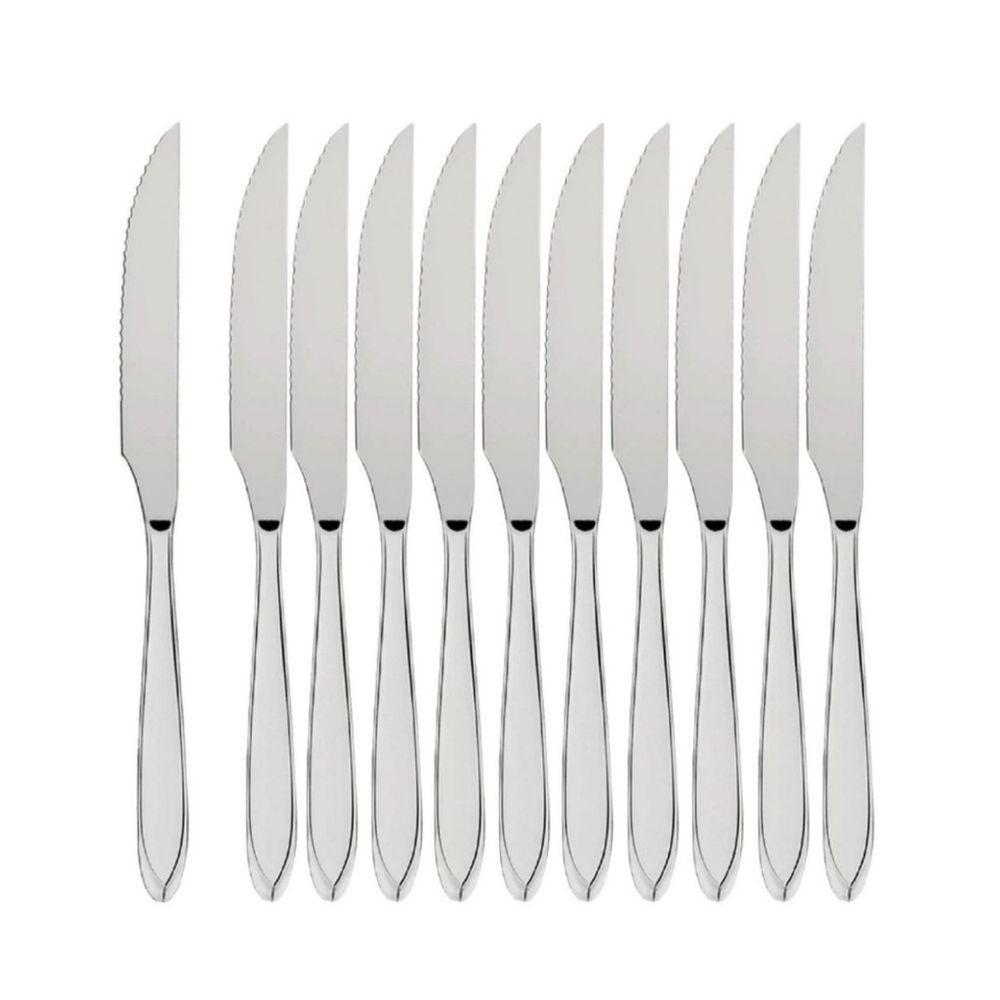 Kit 12 Facas De Mesa Premium Aço Inox Restaurante Buffet Casamento Cozinha Refeições - 1