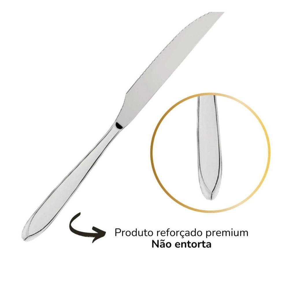 Kit 12 Facas De Mesa Premium Aço Inox Restaurante Buffet Casamento Cozinha Refeições - 2