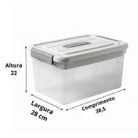 Caixa Cesto Organizador Multiuso Com Tampa 20 Litros - 4