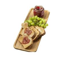 Petisqueira Bambu Retangular Bandeja Petiscos Aperitivos Frios 26cm - 6