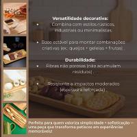 Petisqueira Bambu Retangular Bandeja Petiscos Aperitivos Frios 26cm - 7