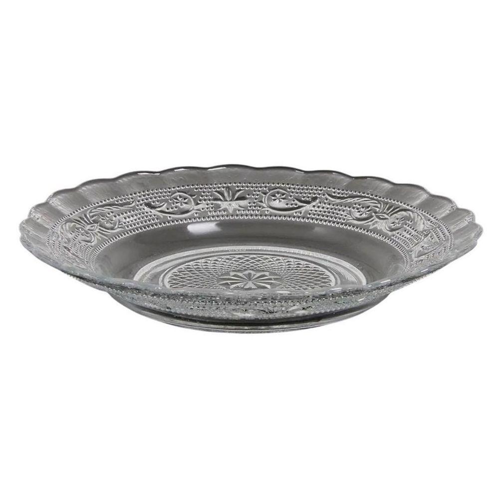 Kit Conjunto 4 Unidades Prato Fundo Vidro Transparente - 3