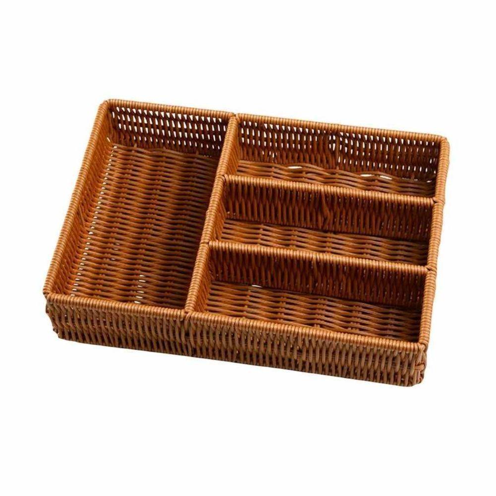 Organizador Porta Talheres Faqueiro 4 Divisórias Estilo Rattan - 2