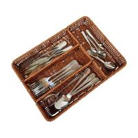 Organizador Porta Talheres Faqueiro 4 Divisórias Estilo Rattan - 1