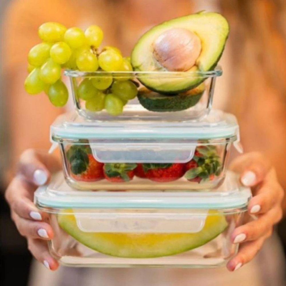 Pote Retangular Hermético Vidro 370ml - 2