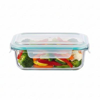 Pote Retangular Hermético Vidro 370ml