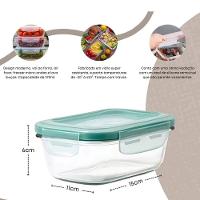 Pote Retangular Hermético Vidro 370ml - 3