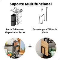 Escorredor De Louças 2 Andares Multifuncional De Bancada Preto Fosco - 3