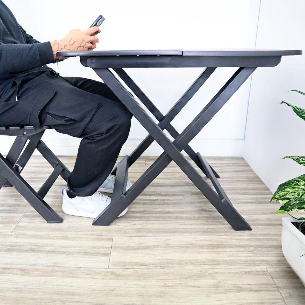 Mesa Quadrada Dobrável Preta - 6