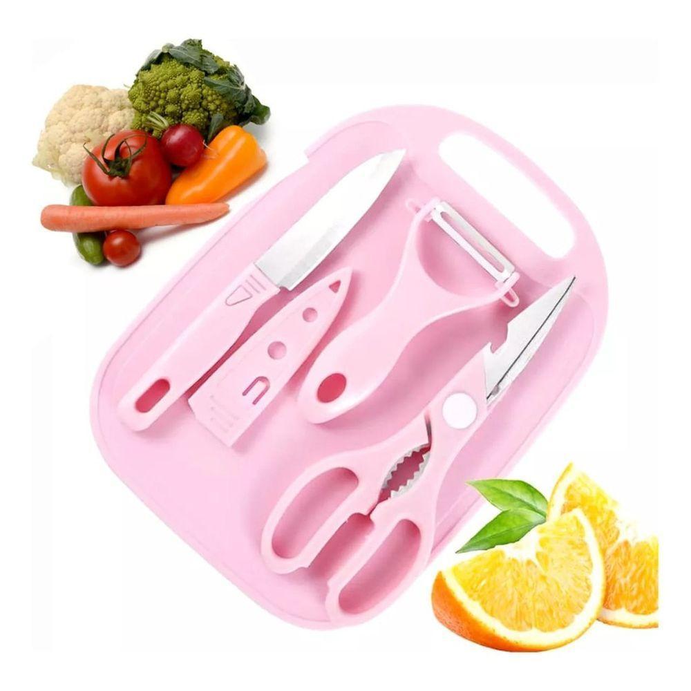 Conjunto 4 Peças De Utensílios De Cozinha Rosa - 1