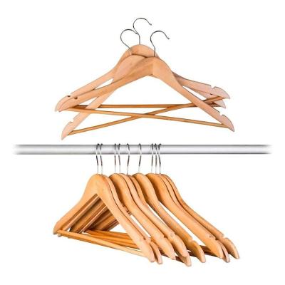 Kit 3 Unidades Cabide De Madeira Jogo 44x22cm