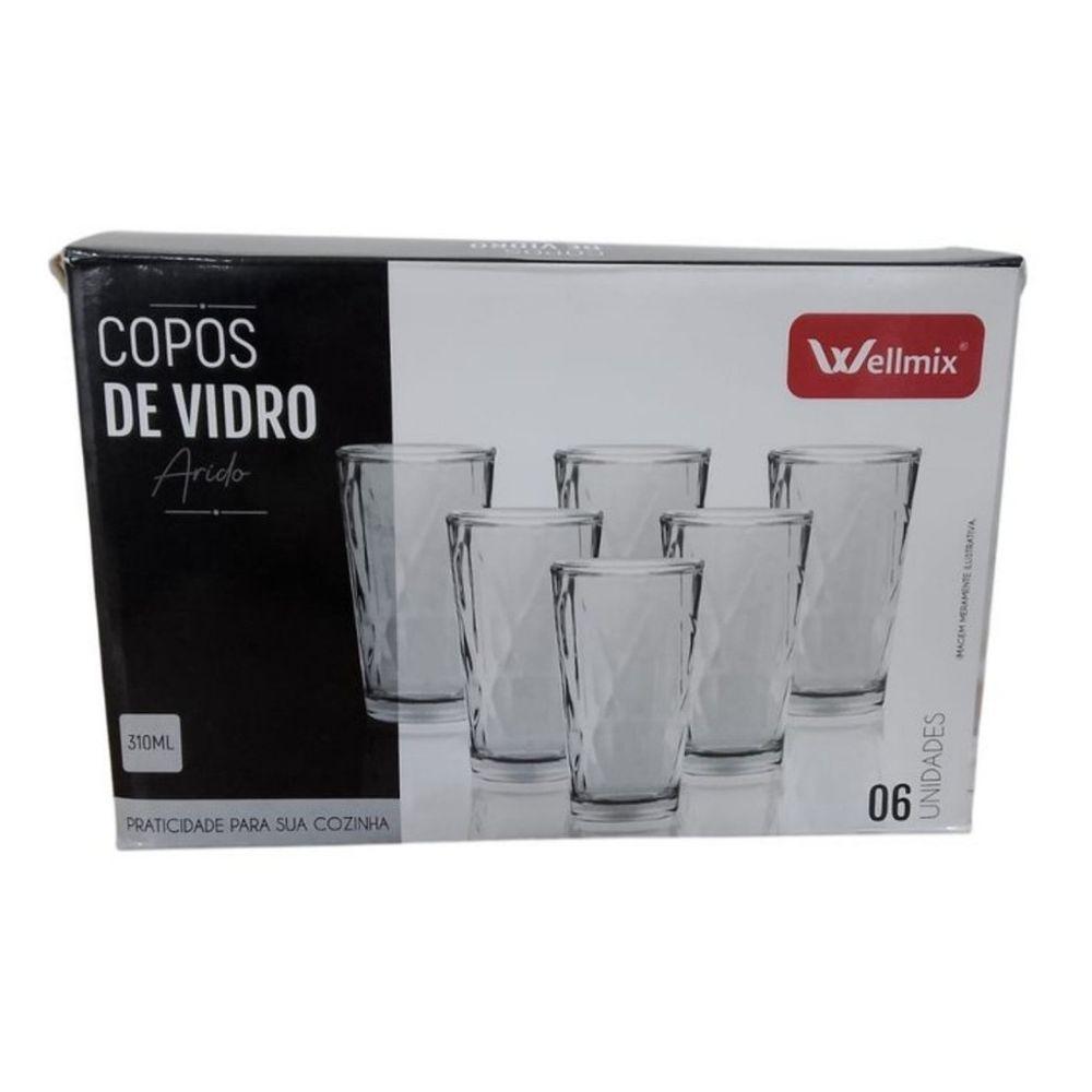 Kit Conjunto 6 Unidades Copo Vidro Arido 310ml - 3