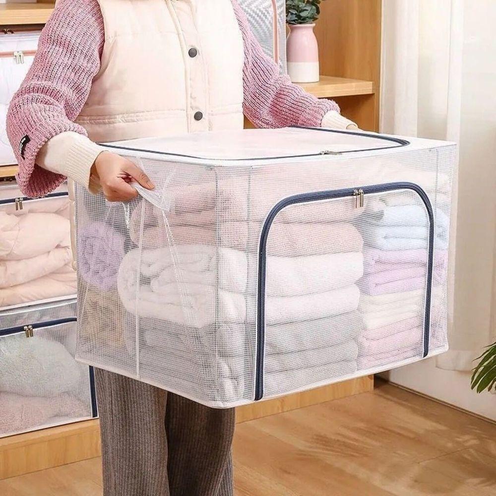 Caixa Organizadora De Guarda Roupa Multiuso Flexível Com Zíper 60x40x40 - 2