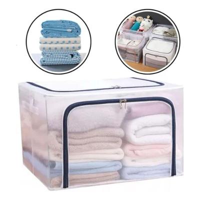 Caixa Organizadora De Guarda Roupa Multiuso Flexível Com Zíper 60x40x40