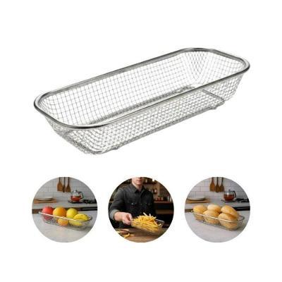 Travessa Retangular Inox Para Frutas Porções Petiscos Pães 31x13cm Aço Inox