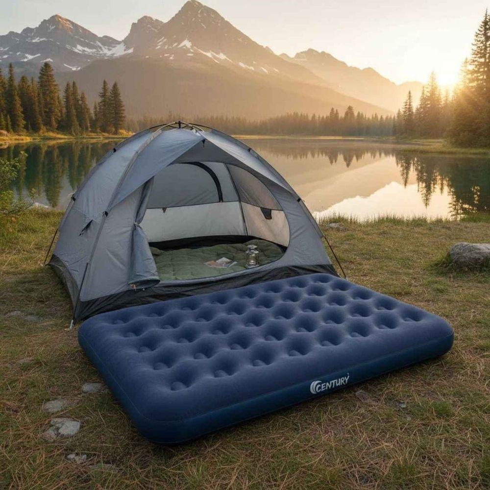 Colchão Inflável Casal 191x131x22cm Azul Viagem Camping - 3