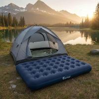 Colchão Inflável Casal 191x131x22cm Azul Viagem Camping - 3