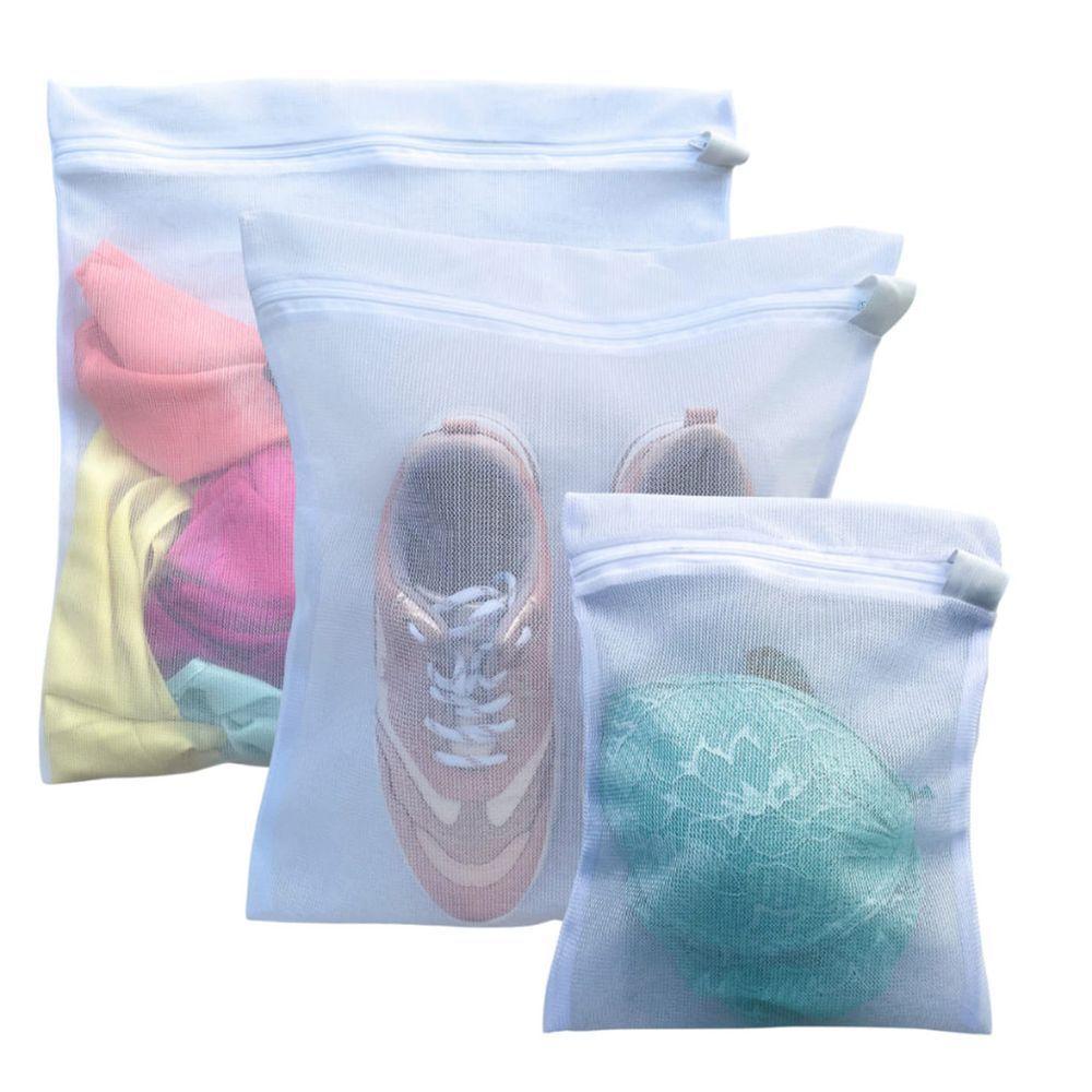 Kit 3 Saco Telado Lava Roupa P, M E G Para Peças Delicadas Com Zíper - 1
