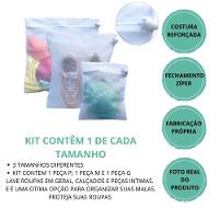 Kit 3 Saco Telado Lava Roupa P, M E G Para Peças Delicadas Com Zíper - 4
