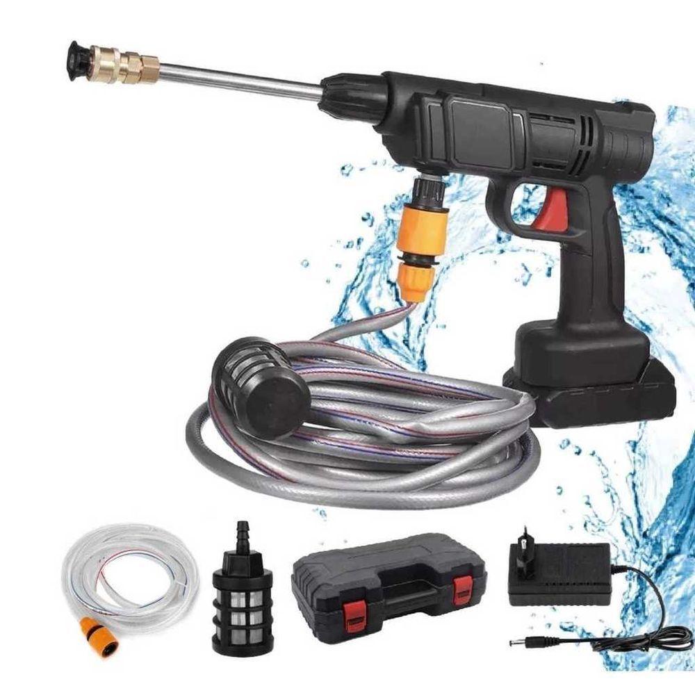 Pistola Lava Jato Portátil Recarregável 8 Peças Preto - 1