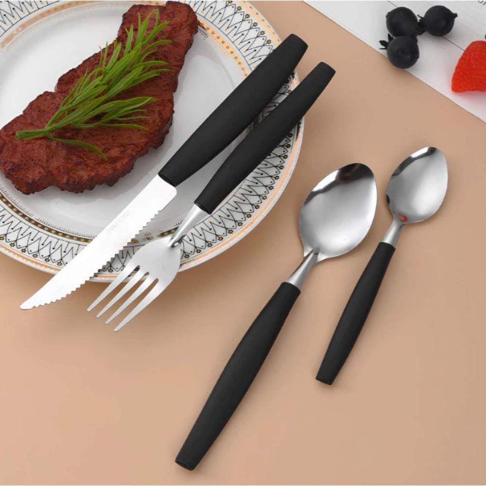 Kit Conjunto 17 Peças Faqueiro Com Porta Talheres Preto - 2