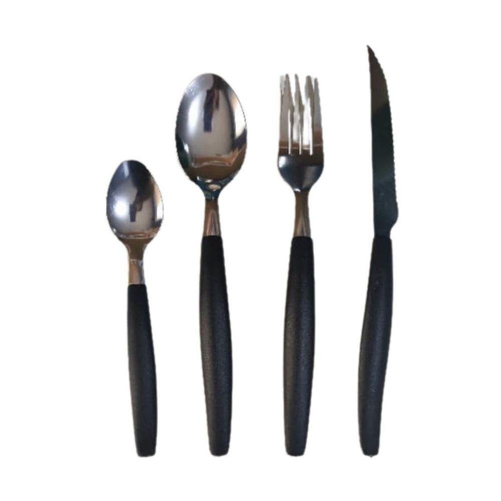 Kit Conjunto 17 Peças Faqueiro Com Porta Talheres Preto - 3