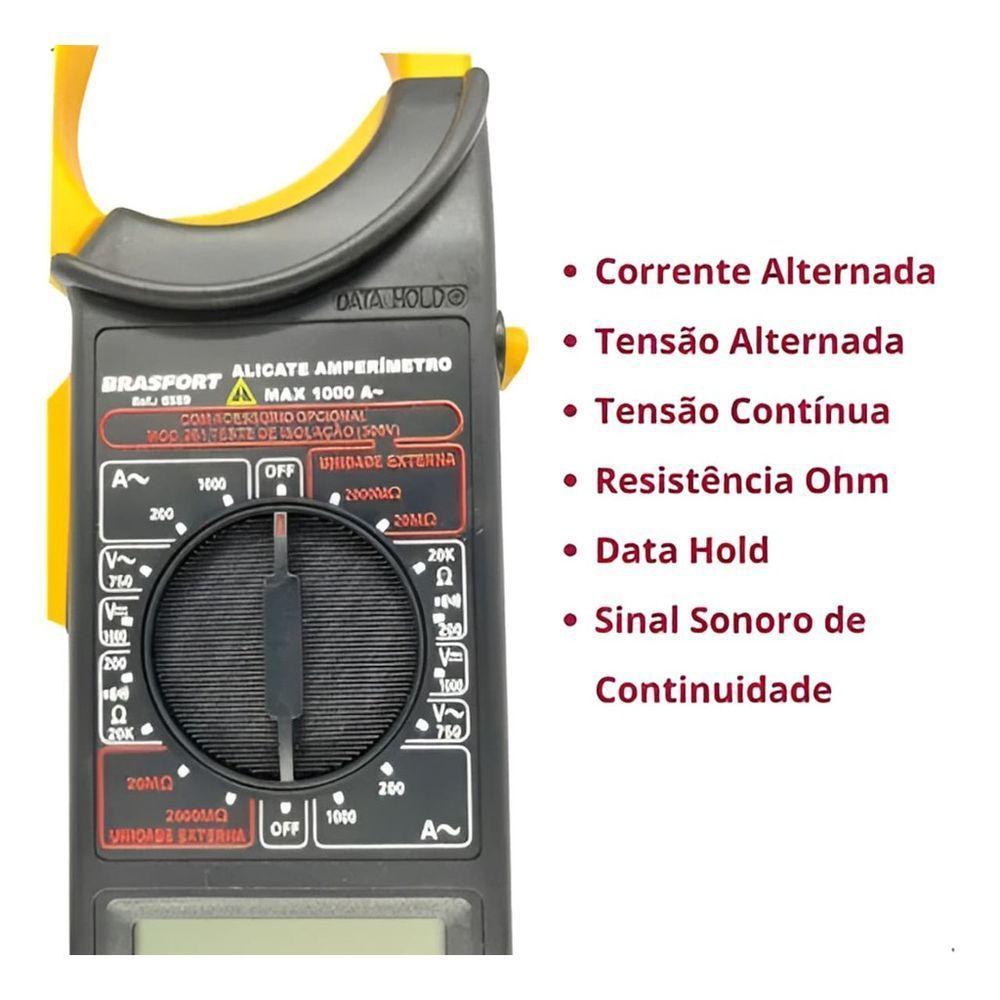 Alicate Amperímetro Digital Portátil Teste Tensão Elétrica - 3