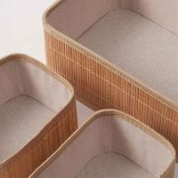 Conjunto 3 Cesto Organizador Em Bambu Multiuso Com Forro - 3