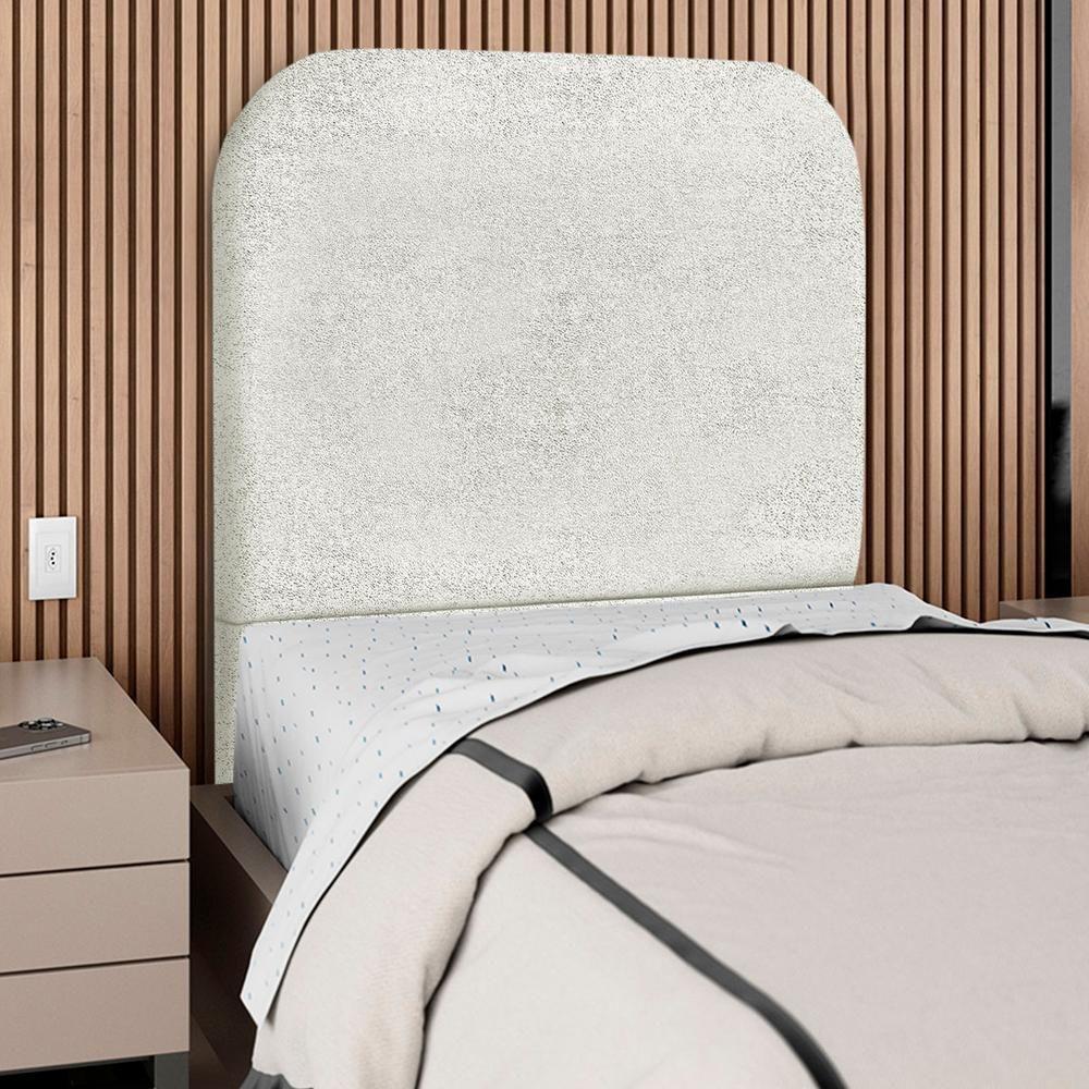 Cabeceira Solteiro 100 Cm Com Frame Alana Boucle Cinza Claro Artte Cinza Claro - 5