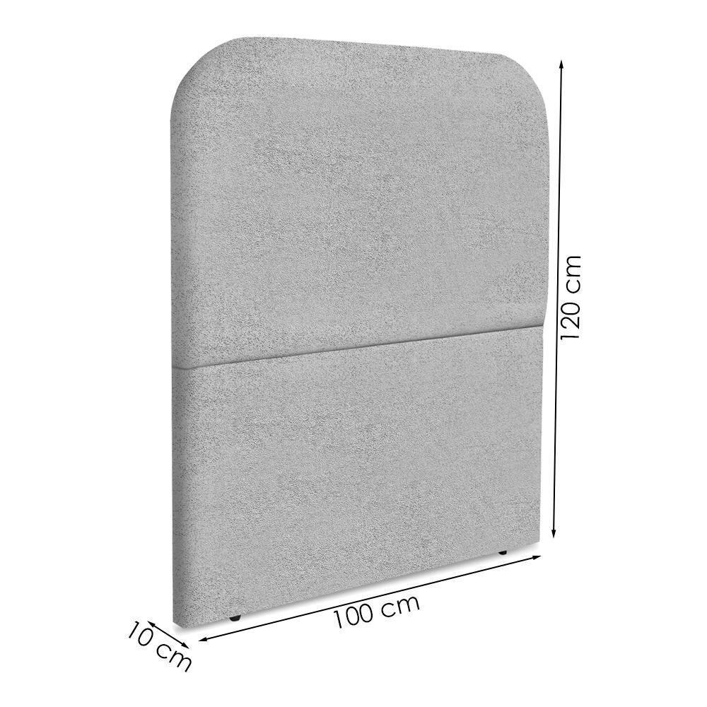Cabeceira Solteiro 100 Cm Com Frame Alana Boucle Cinza Artte Cinza - 3