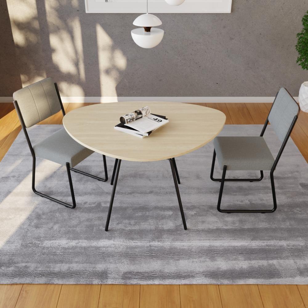 Mesa De Jantar Orgânica Soho 120cm Off White - Est.preta - 3