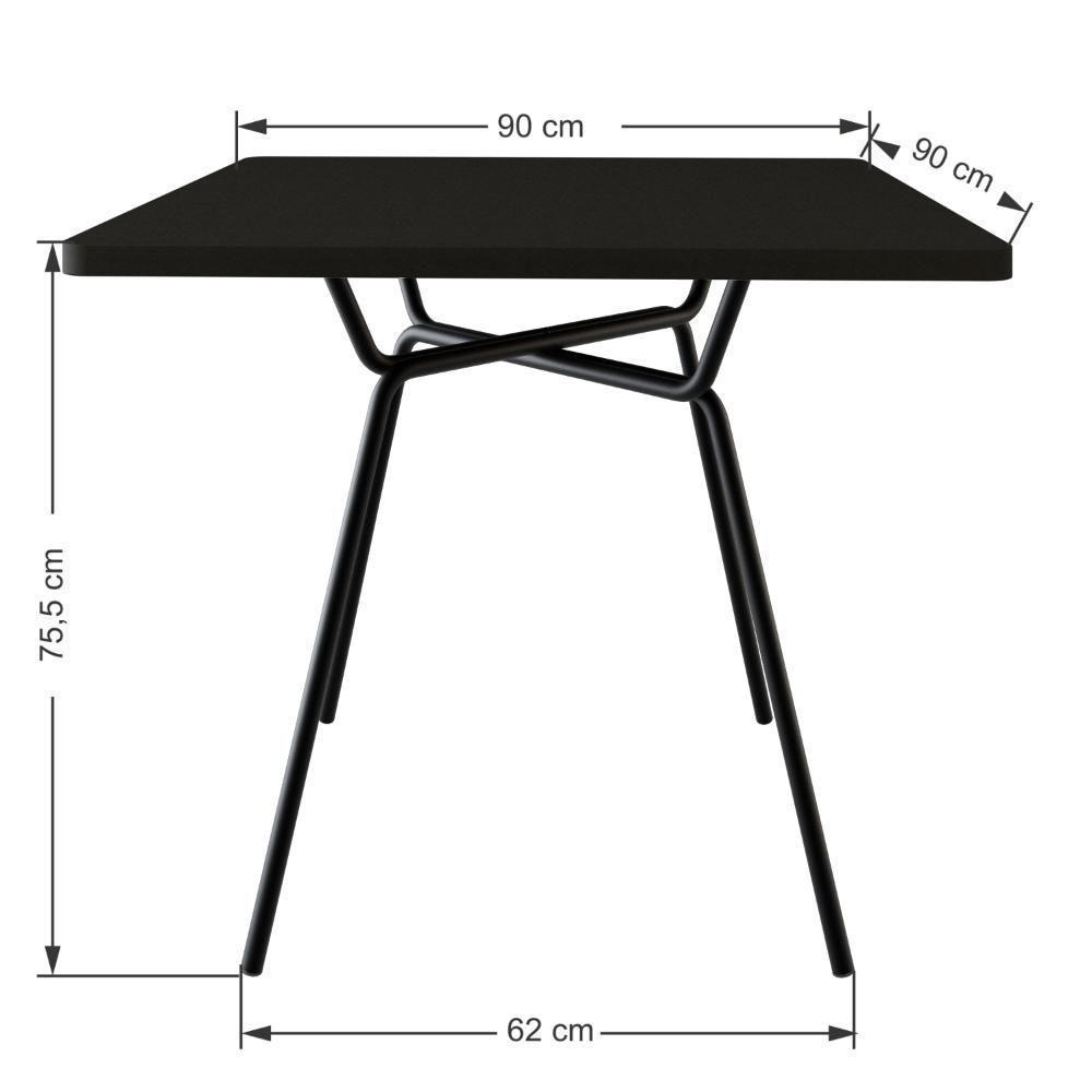 Mesa De Jantar Quadrada Soho 90cm Preto Tx - Est.preta - 3