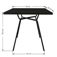 Mesa De Jantar Quadrada Soho 90cm Preto Tx - Est.preta - 3