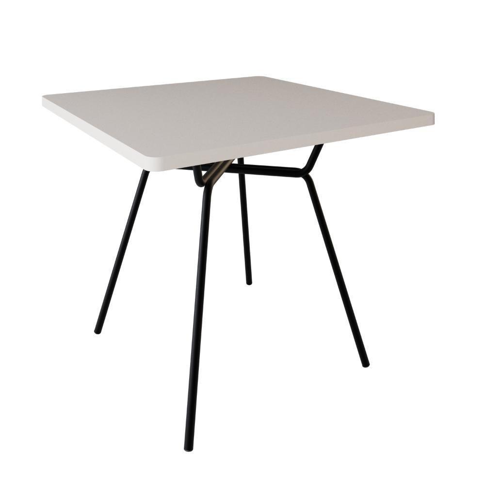 Mesa De Jantar Quadrada Soho 90cm Acácia Mel - Est.preta - 6