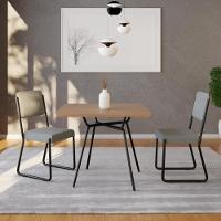 Mesa De Jantar Quadrada Soho 90cm Acácia Mel - Est.preta - 3