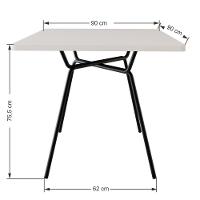Mesa De Jantar Quadrada Soho 90cm Acácia Mel - Est.preta - 7