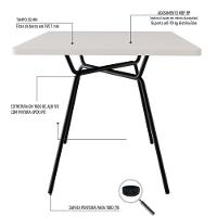 Mesa De Jantar Quadrada Soho 90cm Acácia Mel - Est.preta - 8