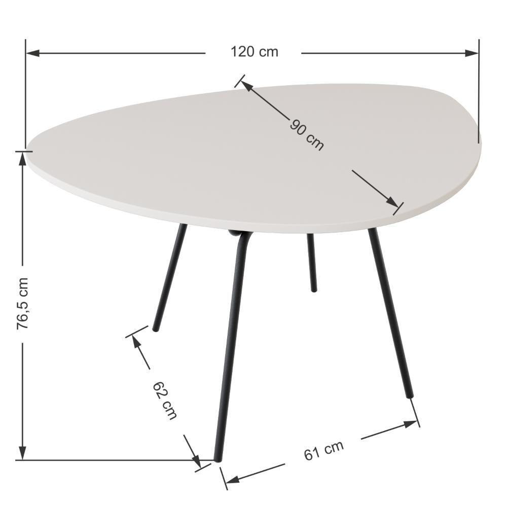 Mesa De Jantar Orgânica Soho 120cm Nogueira - Est.preta - 7