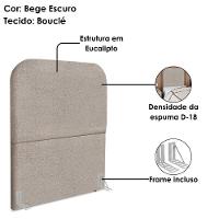 Cabeceira Solteiro 100 Cm Com Frame Alana Boucle Bege Escuro Artte Bege Escuro - 5