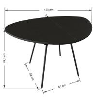 Mesa De Jantar Orgânica Soho 120cm Preto Tx - Est.preta - 3