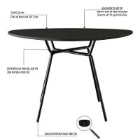 Mesa De Jantar Orgânica Soho 120cm Preto Tx - Est.preta