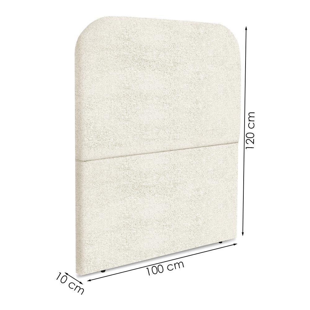 Cabeceira Solteiro 100 Cm Com Frame Alana Boucle Bege Artte Bege - 3