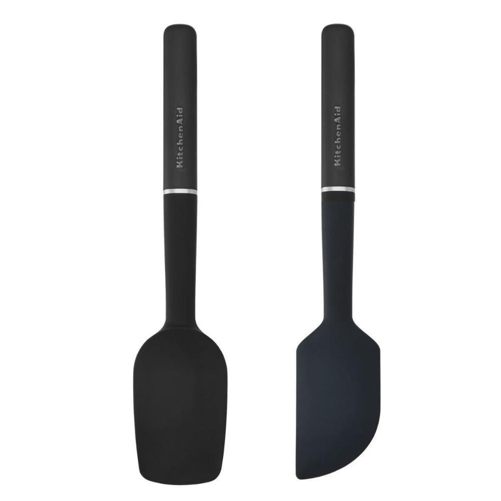 Jogo Espátula Pão Duro E Clássica Silicone Preto Kitchenaid - 1