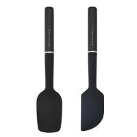 Jogo Espátula Pão Duro E Clássica Silicone Preto Kitchenaid - 1