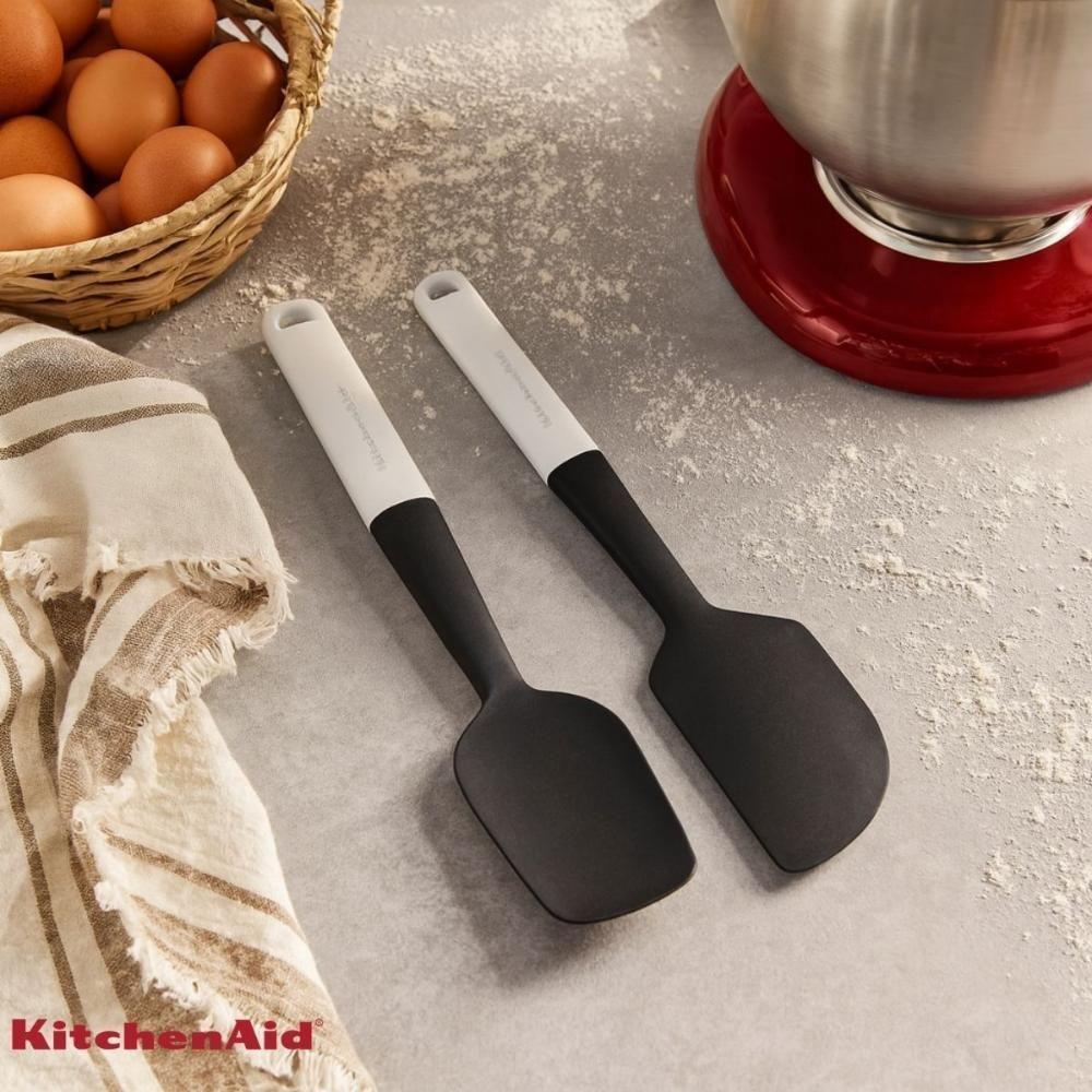 Jogo Espátula Pão Duro E Clássica Silicone Branco Kitchenaid - 2