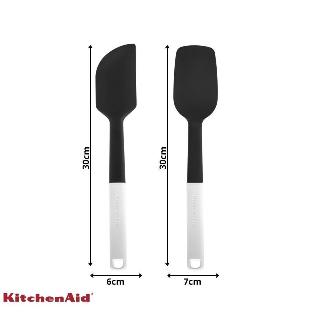 Jogo Espátula Pão Duro E Clássica Silicone Branco Kitchenaid - 5